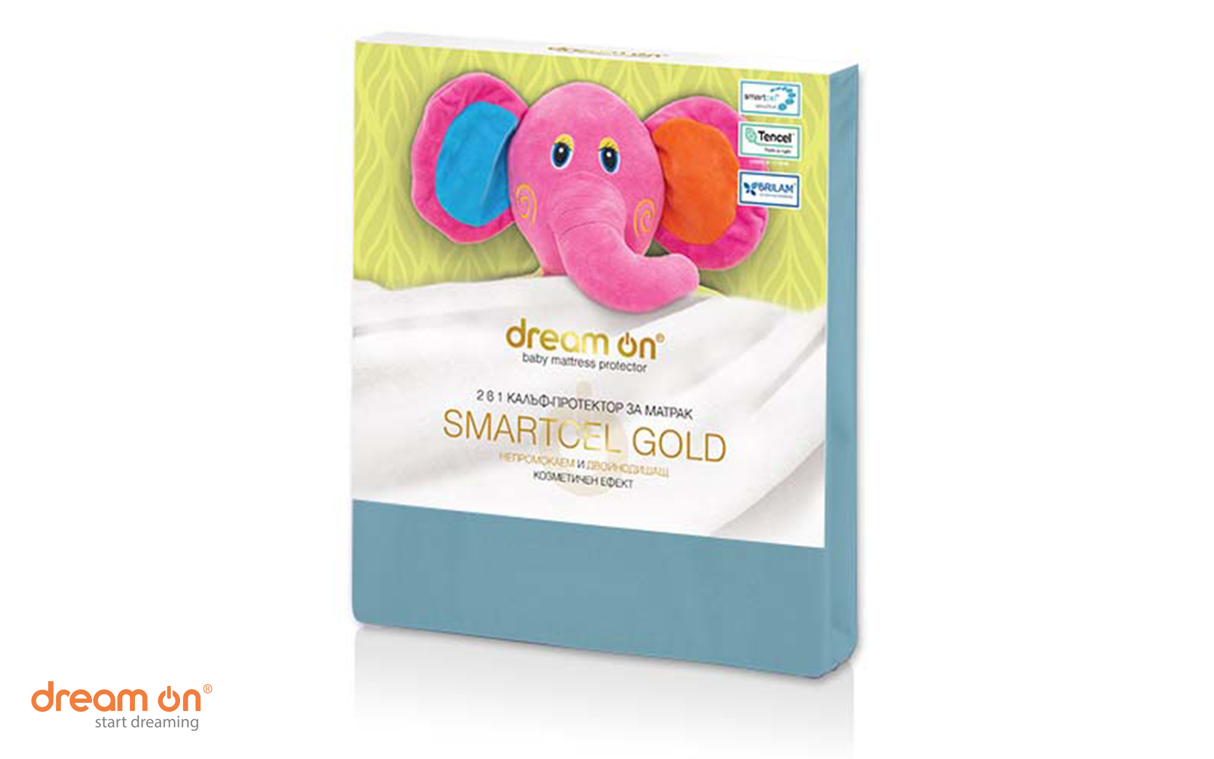 Protector pentru saltea 60/120 Smartcel Gold, verde  2